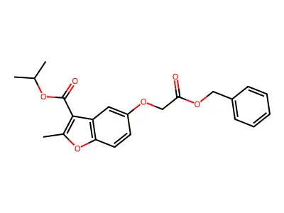 Propan-2-yl 5-[2-(benzyloxy)-2-oxoethoxy]-2-methyl-1-benzofuran-3-carboxylate structure