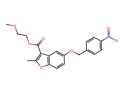 2-Methoxyethyl 2-methyl-5-[(4-nitrophenyl)methoxy]-1-benzofuran-3-carboxylate structure