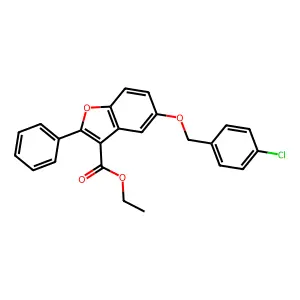 Ethyl 5-[(4-chlorophenyl)methoxy]-2-phenyl-1-benzofuran-3-carboxylate structure