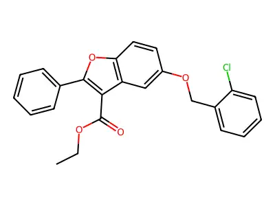 Ethyl 5-[(2-chlorophenyl)methoxy]-2-phenyl-1-benzofuran-3-carboxylate structure
