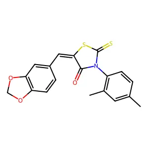 (5Z)-5-(1,3-benzodioxol-5-ylmethylidene)-3-(2,4-dimethylphenyl)-2-thioxo-1,3-thiazolidin-4-one structure