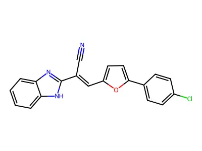 (Z)-2-(1H-benzo[d]imidazol-2-yl)-3-(5-(4-chlorophenyl)furan-2-yl)acrylonitrile structure