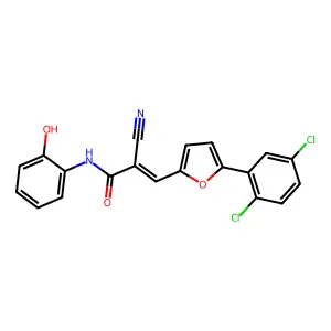 2-cyano-3-[5-(2,5-dichlorophenyl)furan-2-yl]-N-(2-hydroxyphenyl)prop-2-enamide structure