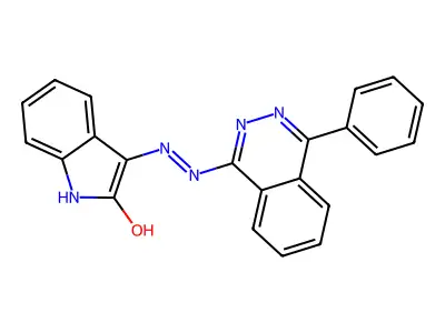 (E)-3-(2-(4-phenylphthalazin-1-yl)hydrazono)indolin-2-one structure
