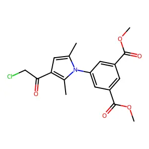 dimethyl 5-[3-(chloroacetyl)-2,5-dimethyl-1H-pyrrol-1-yl]isophthalate structure