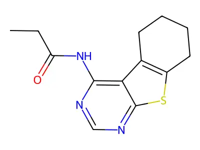 N-(5,6,7,8-tetrahydro-[1]benzothiolo[2,3-d]pyrimidin-4-yl)propanamide structure