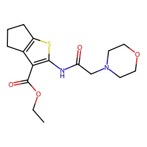 ethyl 2-(2-morpholin-4-ylacetylamino)-4,5,6-trihydrocyclopenta[2,1-b]thiophene -3-carboxylate structure