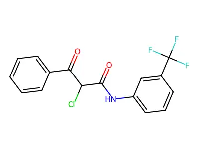 2-chloro-3-oxo-3-phenyl-N-[3-(trifluoromethyl)phenyl]propanamide structure