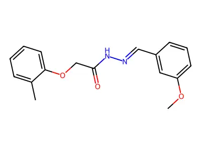 N-[(3-methoxyphenyl)methylideneamino]-2-(2-methylphenoxy)acetamide structure