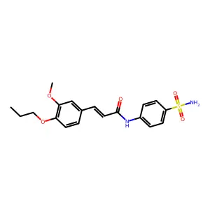 (2E)-3-(3-methoxy-4-propoxyphenyl)-N-(4-sulfamoylphenyl)prop-2-enamide structure