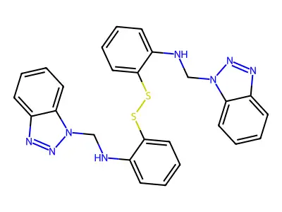 2,2'-Disulfanediylbis[N-(1H-benzotriazol-1-ylmethyl)aniline] structure