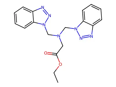 Ethyl 2-[bis(1H-1,2,3-benzotriazol-1-ylmethyl)amino]acetate structure