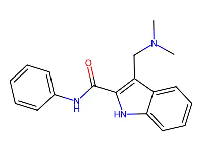 3-[(dimethylamino)methyl]-N-phenyl-1H-indole-2-carboxamide structure
