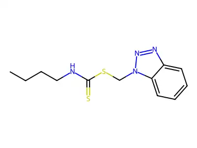 N-Butyl[(1H-1,2,3-benzotriazol-1-ylmethyl)sulfanyl]carbothioamide structure