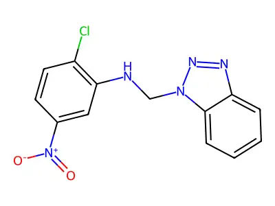 N-(1H-benzotriazol-1-ylmethyl)-2-chloro-5-nitroaniline structure