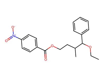 4-Ethoxy-3-methyl-4-phenylbutyl 4-nitrobenzoate structure