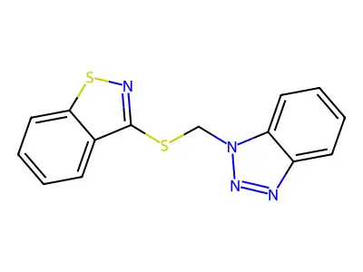 1-[(1,2-Benzothiazol-3-ylsulfanyl)methyl]-1H-1,2,3-benzotriazole structure