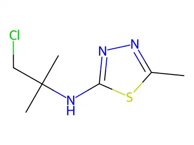 N-(2-chloro-1,1-dimethylethyl)-N-(5-methyl-1,3,4-thiadiazol-2-yl)amine structure