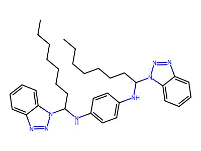 N1,N4-Bis[1-(1H-1,2,3-benzotriazol-1-yl)octyl]benzene-1,4-diamine structure