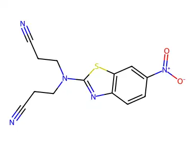 3-[2-Cyanoethyl-(6-nitro-1,3-benzothiazol-2-yl)amino]propanenitrile structure
