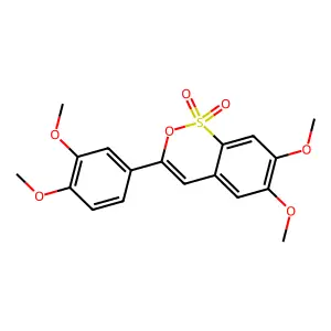 3-(3,4-Dimethoxyphenyl)-6,7-dimethoxy-2,1-benzoxathiine 1,1-dioxide structure