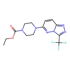 Piperazine-1-carboxylic acid, 4-(3-trifluoromethyl-1,2,4-triazolo[4,3-b]pyridazin-6-yl)-, ethyl ester structure