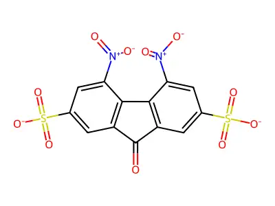 4,5-Dinitro-9-oxofluorene-2,7-disulfonate structure