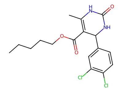 pentyl 4-(3,4-dichlorophenyl)-6-methyl-2-oxo-1,2,3,4-tetrahydropyrimidine-5-carboxylate structure