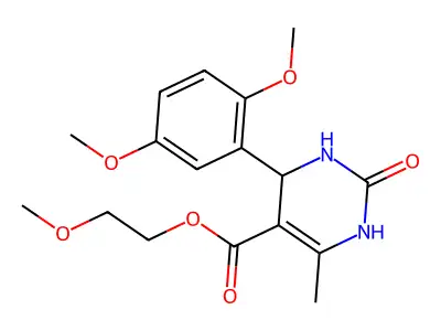 2-methoxyethyl 4-(2,5-dimethoxyphenyl)-6-methyl-2-oxo-1,2,3,4-tetrahydropyrimidine-5-carboxylate structure