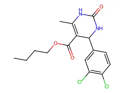 butyl 4-(3,4-dichlorophenyl)-6-methyl-2-oxo-1,2,3,4-tetrahydropyrimidine-5-carboxylate structure
