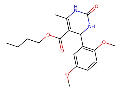butyl 4-(2,5-dimethoxyphenyl)-6-methyl-2-oxo-1,2,3,4-tetrahydropyrimidine-5-carboxylate structure
