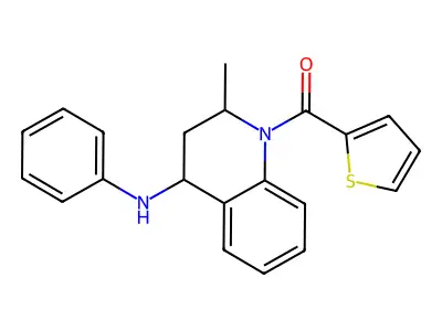 (4-anilino-2-methyl-3,4-dihydro-2H-quinolin-1-yl)-thiophen-2-ylmethanone structure