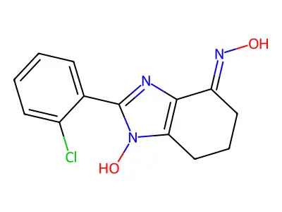 2-(2-Chloro-phenyl)-1-hydroxy-1,5,6,7-tetrahydro-benzoimidazol-4-one oxime structure