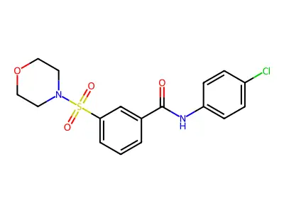 N-(4-chlorophenyl)-3-morpholin-4-ylsulfonylbenzamide structure