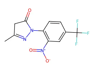 5-methyl-2-[2-nitro-4-(trifluoromethyl)phenyl]-4H-pyrazol-3-one structure