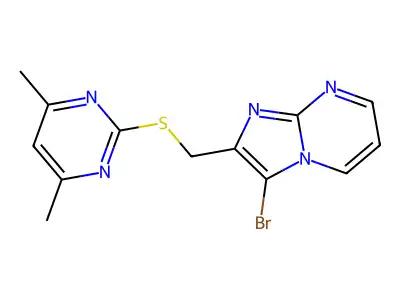 3-Bromo-2-[(4,6-dimethylpyrimidin-2-yl)sulfanylmethyl]imidazo[1,2-a]pyrimidine structure