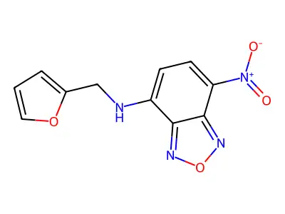 N-(furan-2-ylmethyl)-7-nitrobenzo[c][1,2,5]oxadiazol-4-amine structure