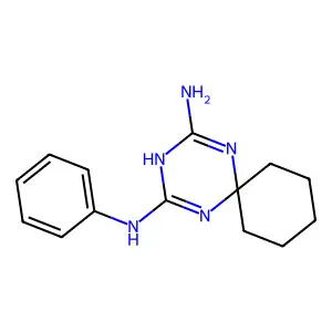 N2-phenyl-1,3,5-triazaspiro(5.5)undeca-1,3-diene-2,4-diamine structure