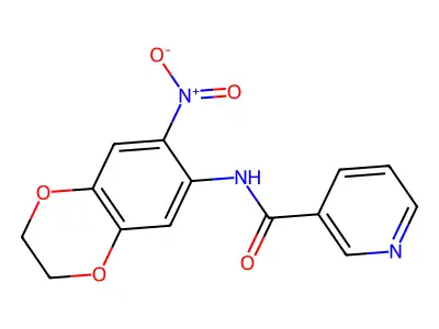 N-(2,3-Dihydro-7-nitro-1,4-benzodioxin-6-yl)-3-pyridinecarboxamide structure
