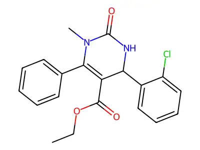 ethyl 4-(2-chlorophenyl)-1-methyl-2-oxo-6-phenyl-1,2,3,4-tetrahydropyrimidine-5-carboxylate structure