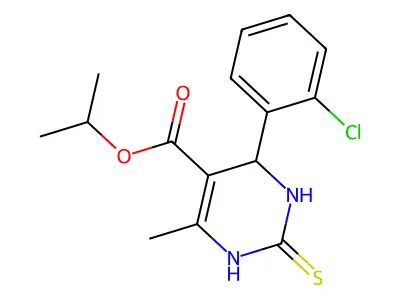 propan-2-yl 6-(2-chlorophenyl)-4-methyl-2-sulfanyl-1,6-dihydropyrimidine-5-carboxylate structure
