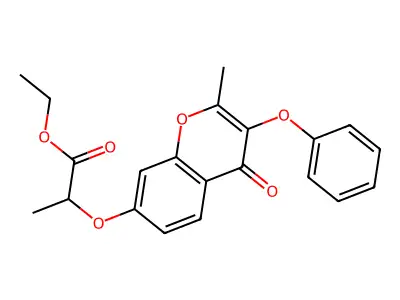 ethyl 2-[(2-methyl-4-oxo-3-phenoxy-4H-chromen-7-yl)oxy]propanoate structure