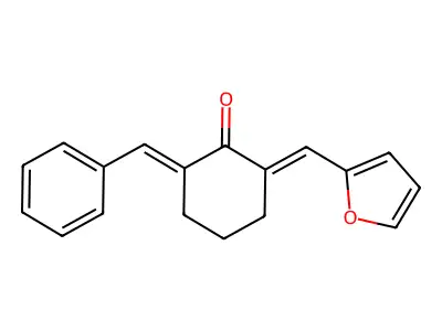 2-Benzylidene-6-(furan-2-ylmethylene)cyclohexanone structure