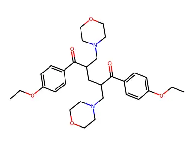 1,5-Bis(4-ethoxyphenyl)-2,4-bis(morpholin-4-ylmethyl)pentane-1,5-dione structure