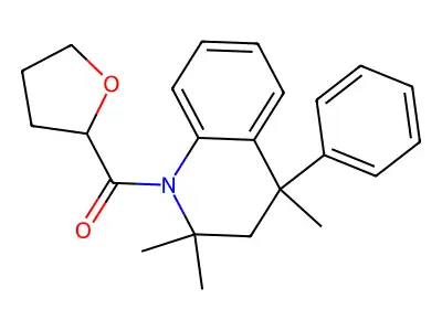 oxolan-2-yl-(2,2,4-trimethyl-4-phenyl-3H-quinolin-1-yl)methanone structure