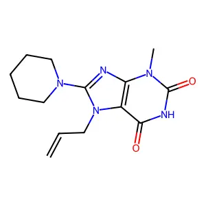 3-Methyl-8-piperidin-1-yl-7-prop-2-enylpurine-2,6-dione structure