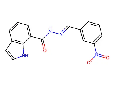 N-[(3-nitrophenyl)methylideneamino]-1H-indole-7-carboxamide structure