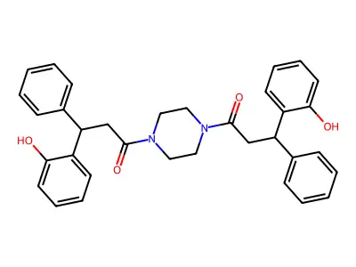 1,1'-(piperazine-1,4-diyl)bis(3-(2-hydroxyphenyl)-3-phenylpropan-1-one) structure