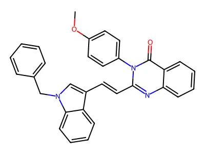2-[(E)-2-(1-benzylindol-3-yl)ethenyl]-3-(4-methoxyphenyl)quinazolin-4-one structure