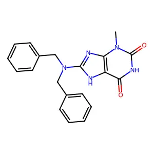 8-(dibenzylamino)-3-methyl-7H-purine-2,6-dione structure